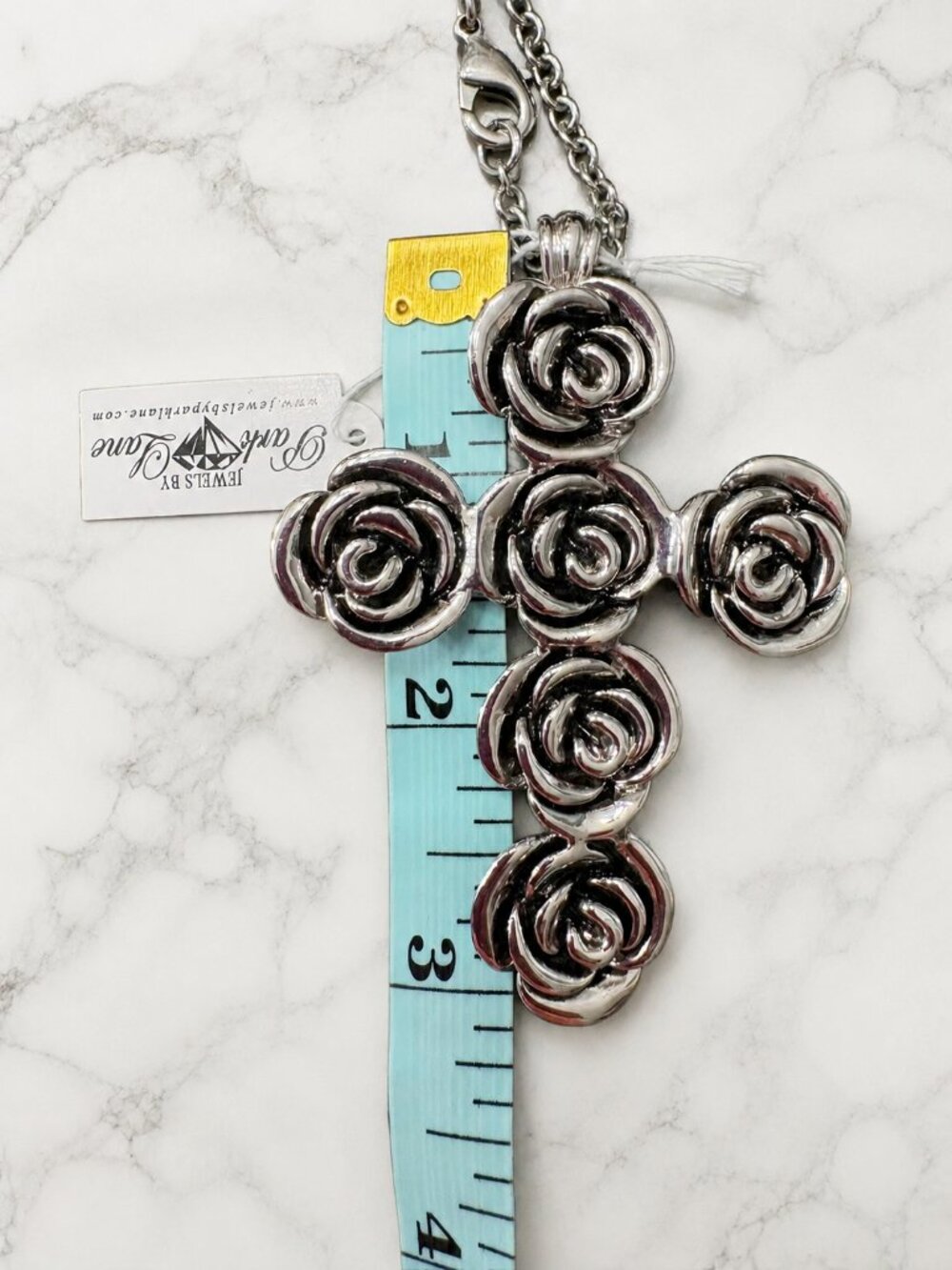 Rare Park Lane Rose Cross Necklace - Picture 2 of 3